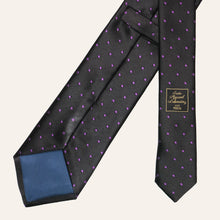 画像をギャラリービューアに読み込む, ポルカドットサテン ネクタイ ブラック 齋藤服飾研究所