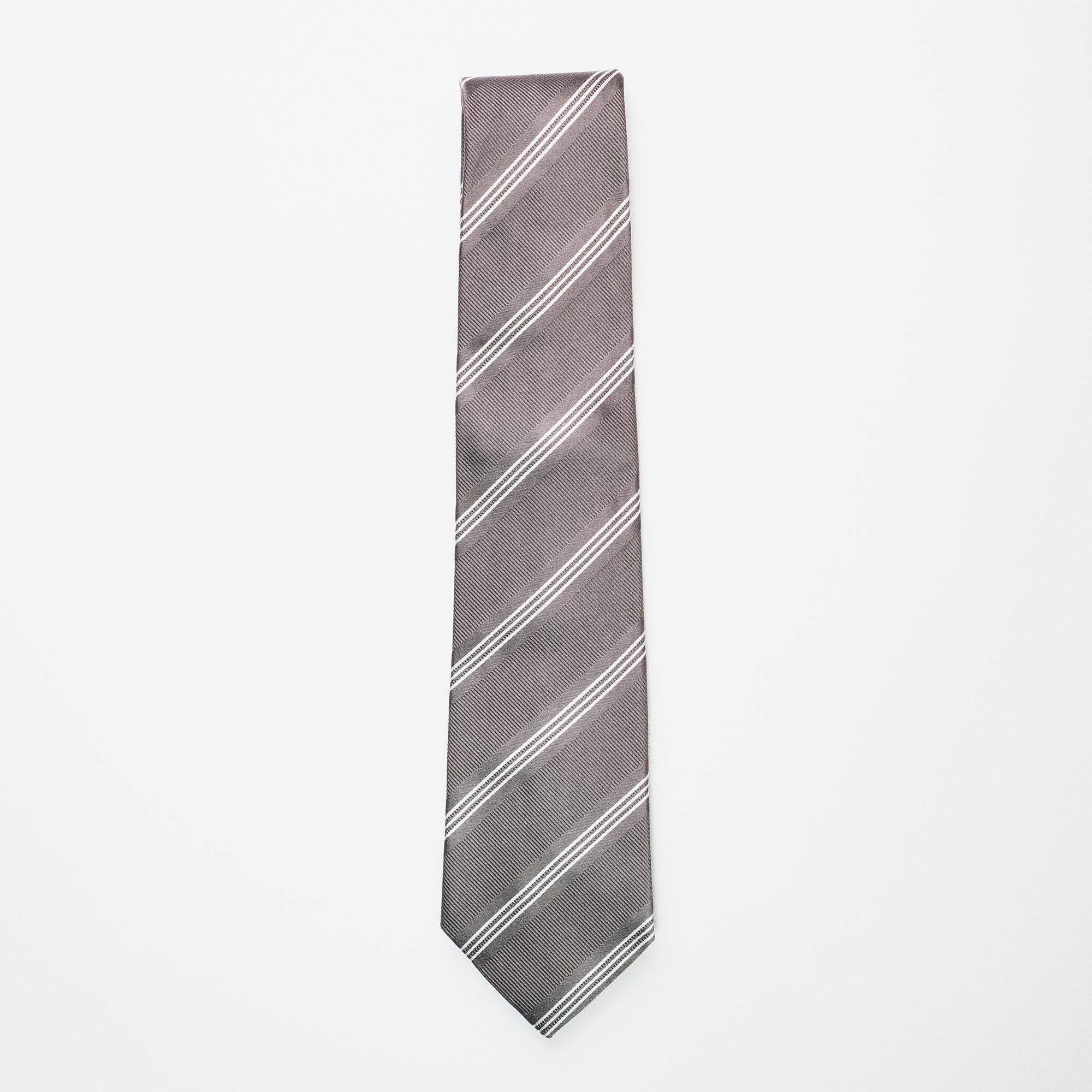 ベーシックストライプ　ネクタイ　グレー　From Factory